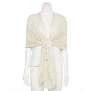 Women's Nine West Solid Shimmer Wrap Ivory Metallic NWT